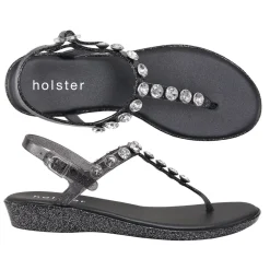 Sandals | Wedges^holster AmalfiWedge- ClearGraphiteGlitter