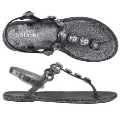 Sandals | Flats^holster Kira- ClearGraphiteGlitter