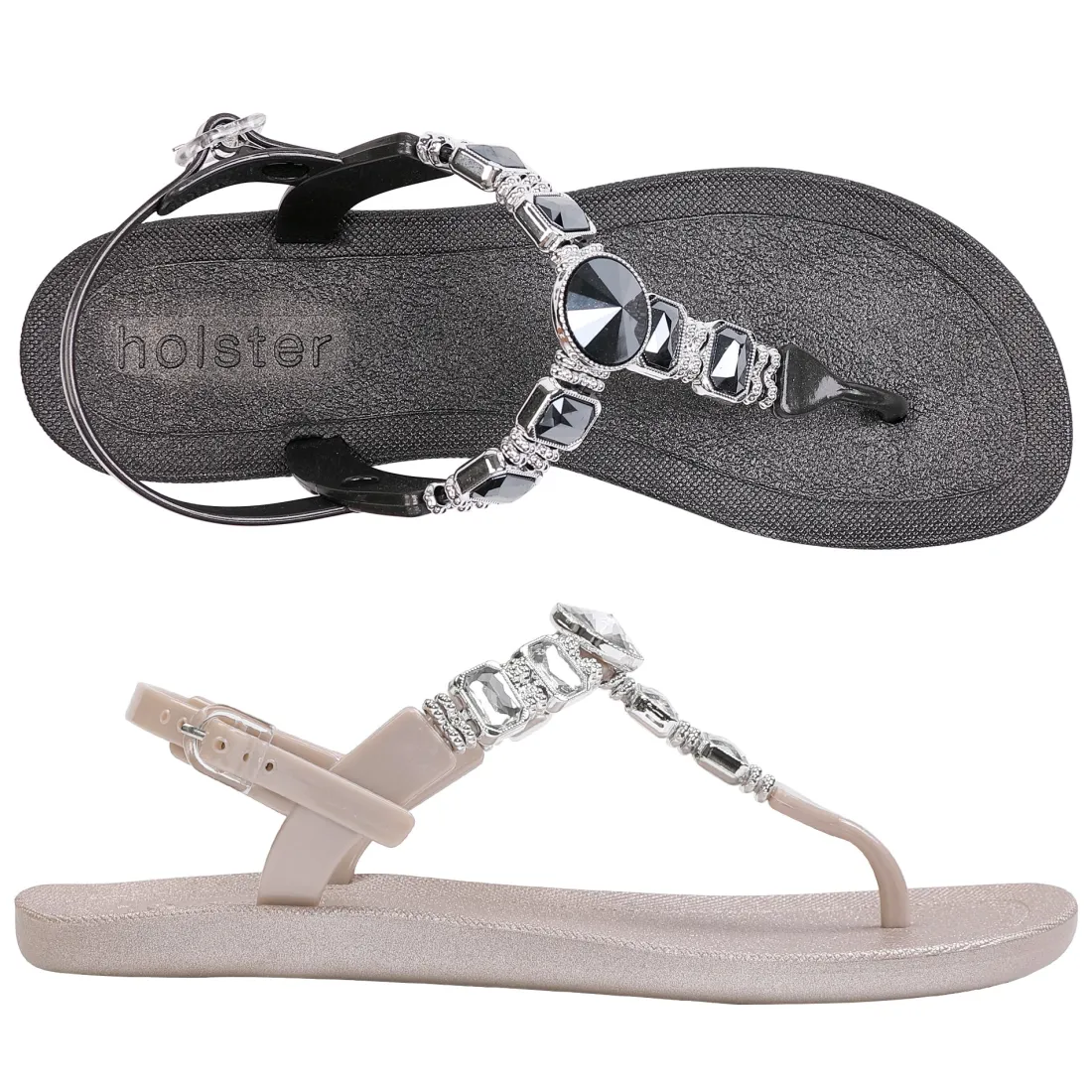 Sandals | Flats^holster MykonosBundle- Black/Champagne