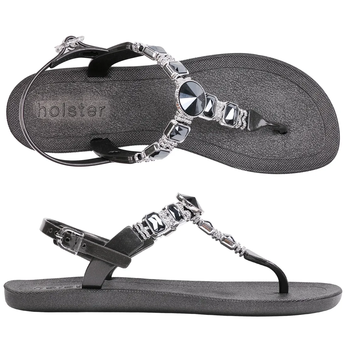 Sandals | Flats^holster MykonosBundle- Black/Champagne