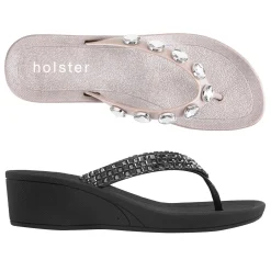 Sandals^holster NeptuneWedge&HopeWedgeBundle- Champagne/Black