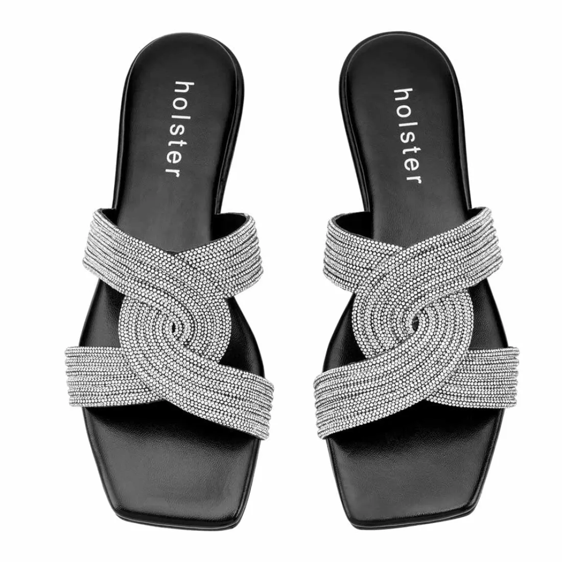 Slides | Sandals^holster ZaraLowWedgeBundle- Black/Silver