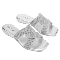 Slides | Sandals^holster ZaraLowWedge- Silver
